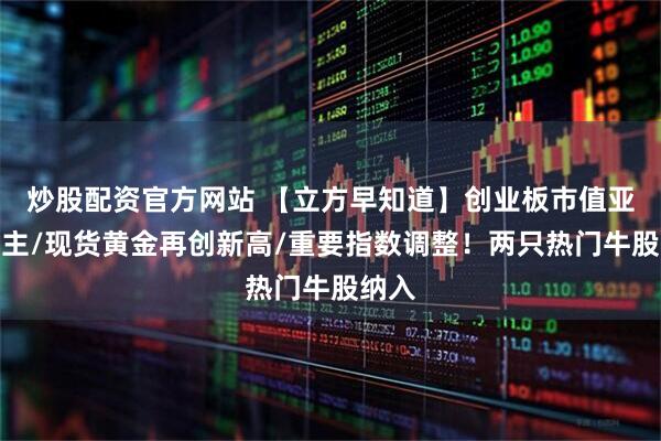 炒股配资官方网站 【立方早知道】创业板市值亚军易主/现货黄金再创新高/重要指数调整！两只热门牛股纳入
